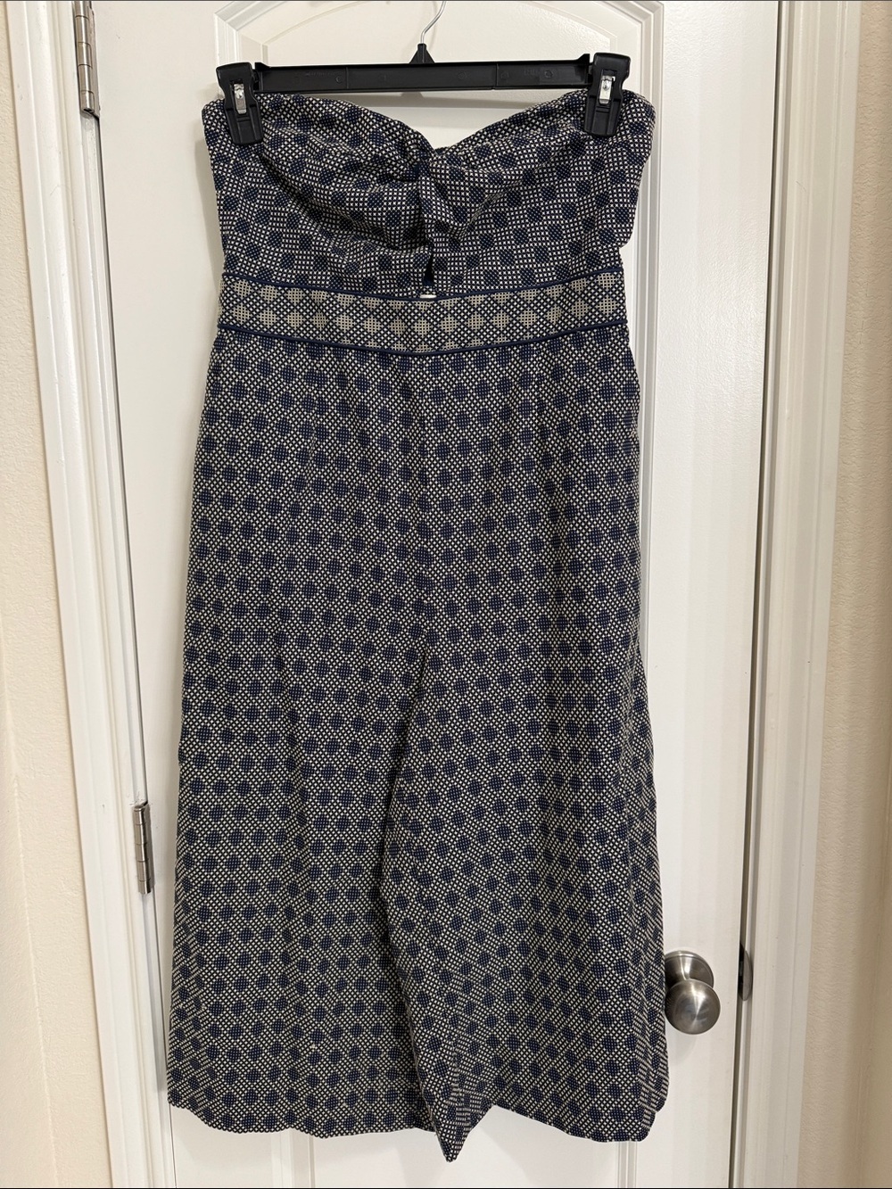 Elevenses by Anthropologie Strapless Patterned Jumpsuit Size 8